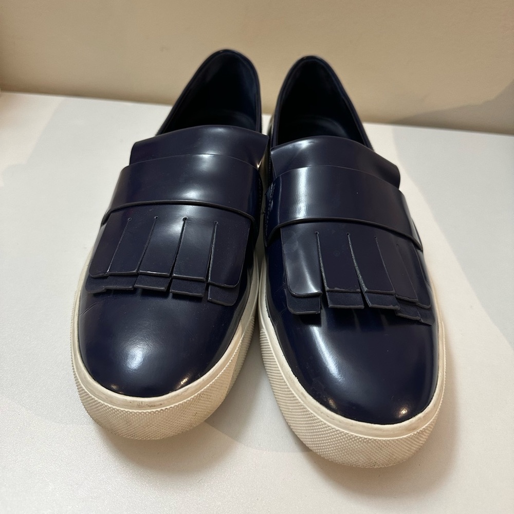 Vince Coventry Fringe Leather Skate Sneaker, Blue